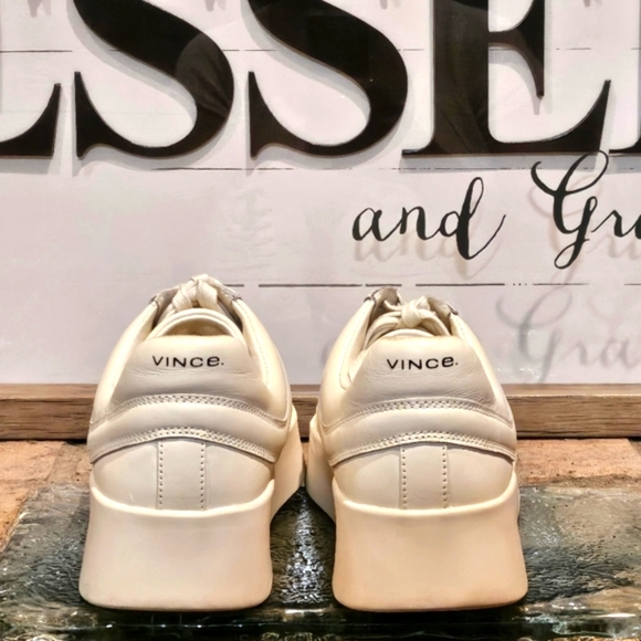 Vince Warren Court Leather Sneaker 'Milk' Off White Wmns 8 #275795 - Picture 4 of 8